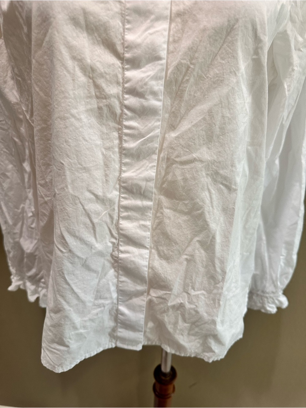 J. Crew Women’s Lace White Eyelet Collar Poplin Long-Sleeve Shirt Small - Picture 7 of 11